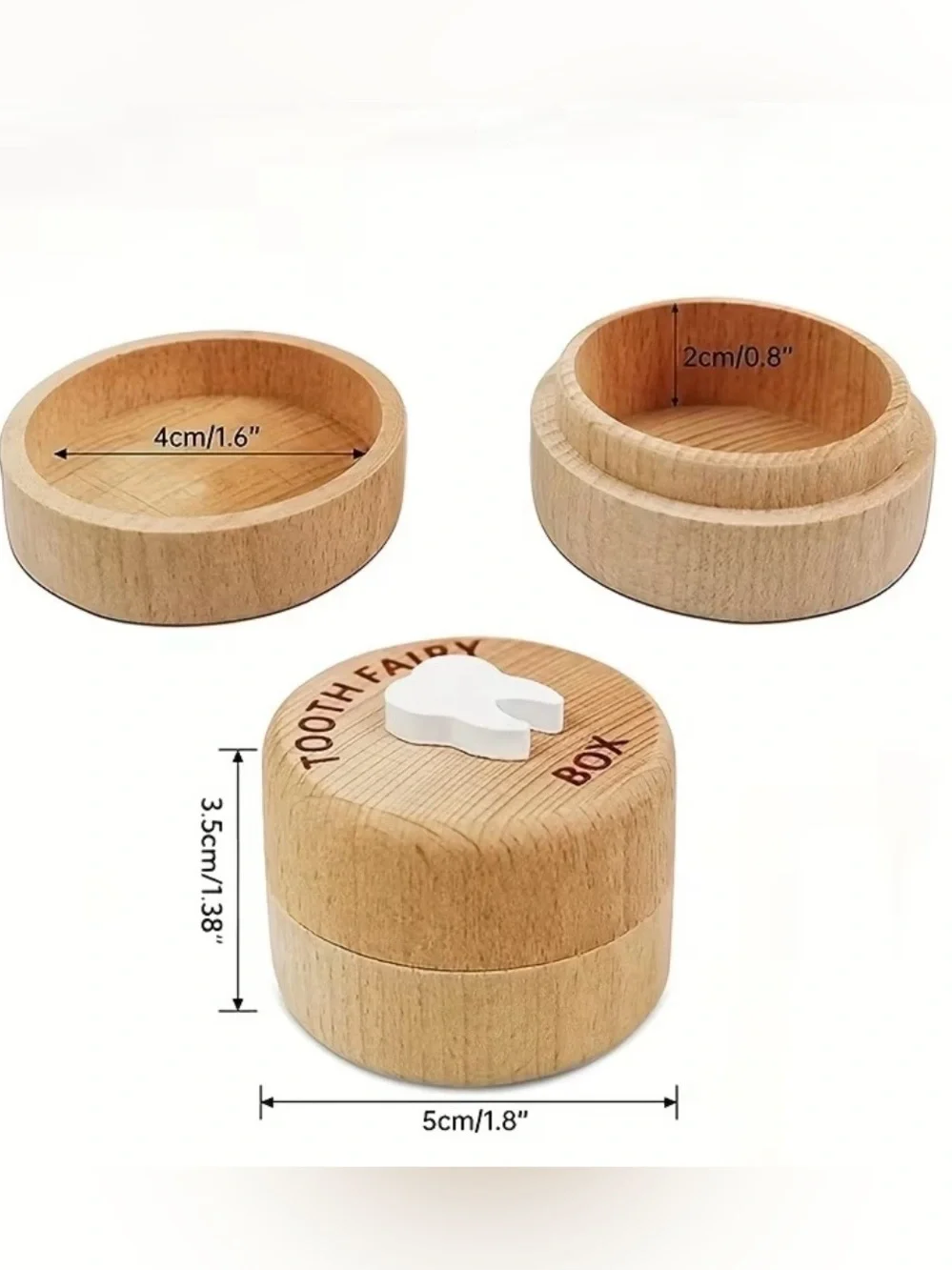 🦷 Wooden Tooth Fairy Keepsake Box for Lost Teeth Kids Memory Box